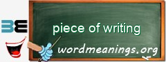 WordMeaning blackboard for piece of writing